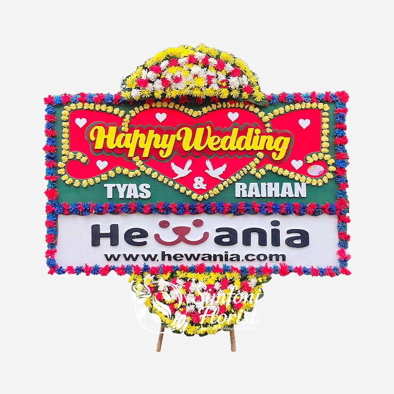 Karangan Bunga Papan Ucapan Pernikahan Wedding BPUP-02 - Toko Bunga Bandung Simfoni Florist simfoniflorist.com