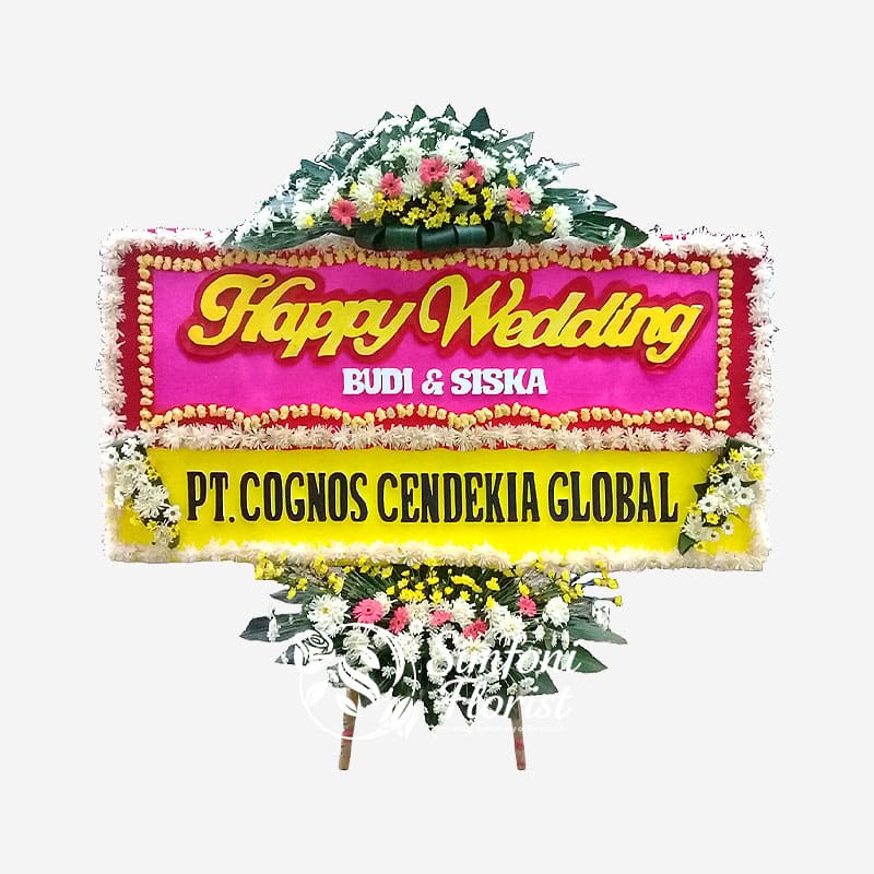 Karangan Bunga Papan Ucapan Pernikahan Wedding BPUP-03 - Toko Bunga Bandung Simfoni Florist simfoniflorist.com