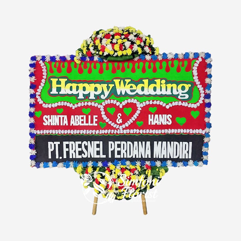 Karangan Bunga Papan Ucapan Pernikahan Wedding BPUP-05 - Toko Bunga Bandung Simfoni Florist simfoniflorist.com