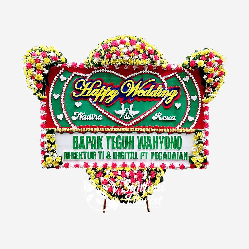 Karangan Bunga Papan Ucapan Pernikahan Wedding BPUP-08 - Toko Bunga Bandung Simfoni Florist simfoniflorist.com