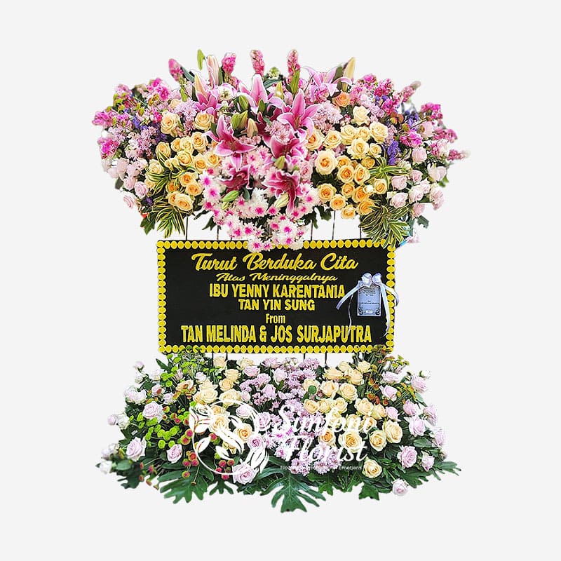 Karangan Bunga Rangkaian Bunga Berdiri Standing Flower Berduka Cita BRSF-04 - Toko Bunga Bandung Simfoni Florist simfoniflorist.com
