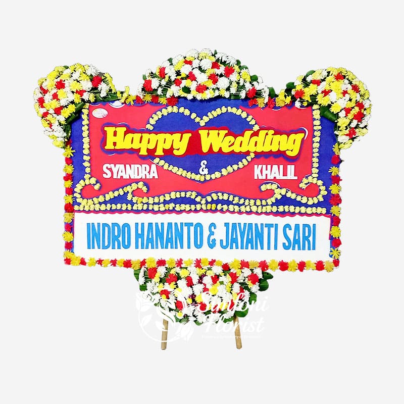 Karangan Bunga Papan Ucapan Pernikahan Wedding BPUP-12 - Toko Bunga Bandung Simfoni Florist simfoniflorist.com