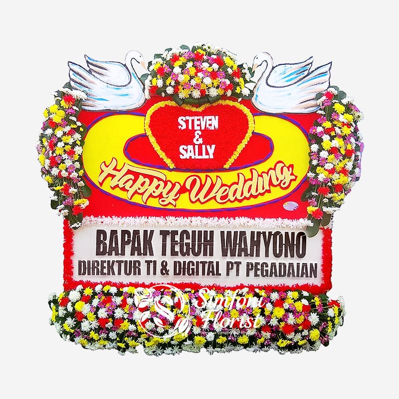 Karangan Bunga Papan Ucapan Pernikahan Wedding BPUP-16 - Toko Bunga Bandung Simfoni Florist simfoniflorist.com