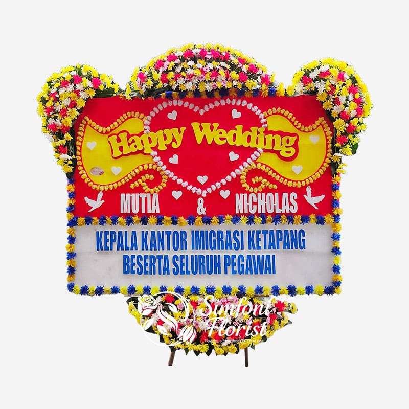 Karangan Bunga Papan Ucapan Pernikahan Wedding BPUP-17 - Toko Bunga Bandung Simfoni Florist simfoniflorist.com