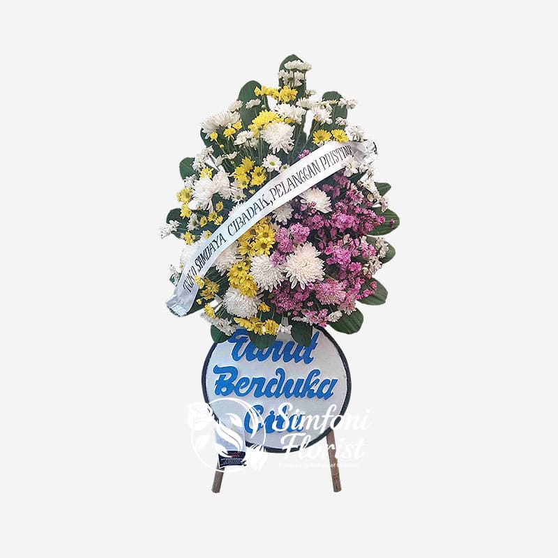 Karangan Bunga Rangkaian Bunga Berdiri Standing Flower Berduka Cita BRSF-05 - Toko Bunga Bandung Simfoni Florist simfoniflorist.com