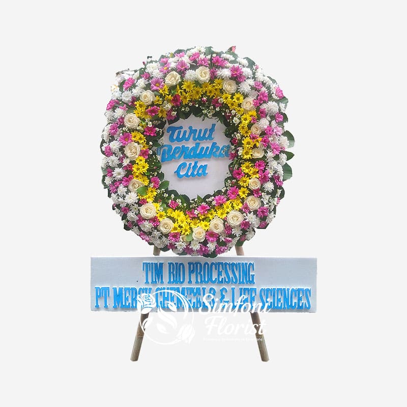 Karangan Bunga Rangkaian Bunga Berdiri Standing Flower Berduka Cita BRSF-08 - Toko Bunga Bandung Simfoni Florist simfoniflorist.com