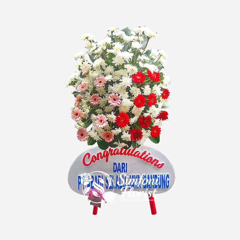 Karangan Bunga Rangkaian Bunga Berdiri Standing Flower Pernikahan Wedding dan Selamat Congratulation BRPS-04 - Toko Bunga Bandung Simfoni Florist simfoniflorist.com