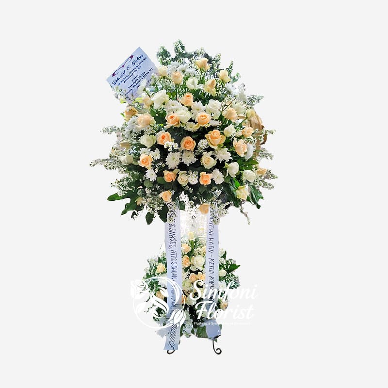 Karangan Bunga Rangkaian Bunga Berdiri Standing Flower Pernikahan Wedding dan Selamat Congratulation BRPS-06 - Toko Bunga Bandung Simfoni Florist simfoniflorist.com