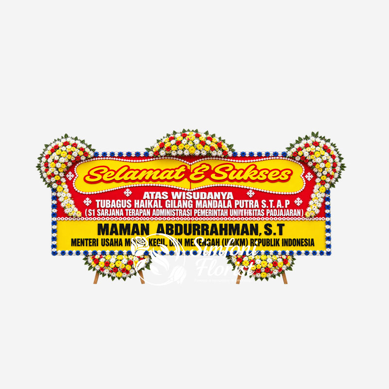Karangan-Bunga-Papan-Ucapan-Selamat-dan-Sukses-Congratulation-BPUS-20-Toko-Bunga-Bandung-Simfoni-Florist-simfoniflorist.com
